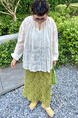 Love to Play by Jiujin Niche Wear Loose Casual Water Ripple Slim Pleated Skirt in OLIVE GREEN - Large Size Skirt for Women