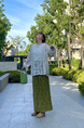 Love to Play by Jiujin Niche Wear Loose Casual Water Ripple Slim Pleated Skirt in OLIVE GREEN - Large Size Skirt for Women