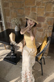 Yangpaopao CREAM Flower Hollow Skirt - Women's Medium-Length 2025 Summer New Sweet and Gentle Style A-Line Skirt