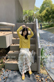 Yangpaopao WHITE Flower Hollow Skirt - Women's Medium-Length 2025 Summer New Sweet and Gentle Style A-Line Skirt