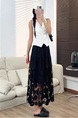 Yangpaopao BLACK Flower Hollow Skirt - Women's Medium-Length 2025 Summer New Sweet and Gentle Style A-Line Skirt