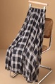 Hot-Selling Retro BLACK Contrast Color Plaid Skirt - Women's Summer High Waist Versatile Casual Long Skirt A-Line Big Swing Umbrella Skirt
