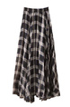 Hot-Selling Retro BLACK Contrast Color Plaid Skirt - Women's Summer High Waist Versatile Casual Long Skirt A-Line Big Swing Umbrella Skirt