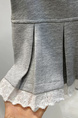 College Style SWEET GRAY Hot Girl Lace Edge Pleated Short Skirt - Female Summer Wear New Korean Style Age-Reducing Versatile Ruffle Skirt