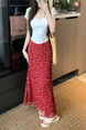 Spot French Elegant Romantic Slim Red Floral Fishtail Skirt - 2025 Summer New Tea Break Skirt