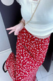Spot French Elegant Romantic Slim Red Floral Fishtail Skirt - 2025 Summer New Tea Break Skirt