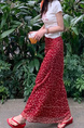 Spot French Elegant Romantic Slim Red Floral Fishtail Skirt - 2025 Summer New Tea Break Skirt
