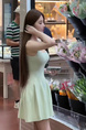 Ice Linen Suspenders Dress in PASTEL GREEN Women's Summer New Inner Wear Sleeveless Skirt Outer Wear