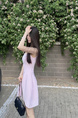 Ice Linen Suspenders Dress in PASTEL PINK Women's Summer New Inner Wear Sleeveless Skirt Outer Wear