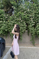 Ice Linen Suspenders Dress in PASTEL PINK Women's Summer New Inner Wear Sleeveless Skirt Outer Wear