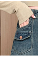 Real Shot Plus Size Women's Denim Skirt in DARK BLUE Wash Female New High Waist Retro Straight Loose A-Line Mid-Length Skirt