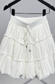 Korean Style White Super Fairy High Waist Slim A-Line Skirt - Women's Spring and Summer New Small Flower Bud Puffy Short Skirt