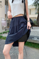 Korean Style Black Super Fairy High Waist Slim A-Line Skirt - Women's Spring and Summer New Small Flower Bud Puffy Short Skirt