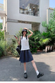 Korean Style Black Super Fairy High Waist Slim A-Line Skirt - Women's Spring and Summer New Small Flower Bud Puffy Short Skirt