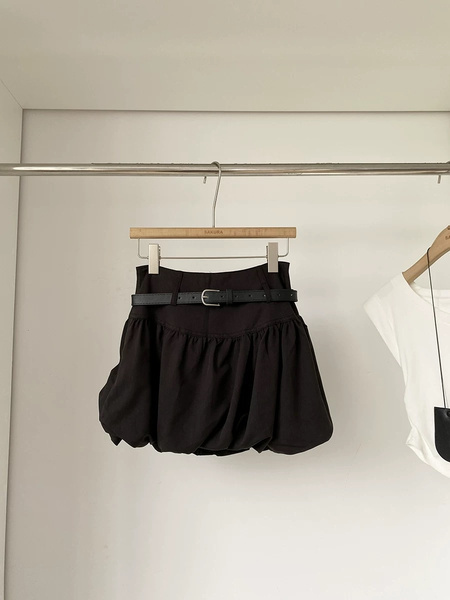 Black Flower Bud Short Skirt for Women - New Summer Style, High Waist, Slimming, Anti-Exposure, Pleated A-Line, Versatile Puffy Skirt