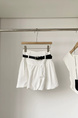 White Flower Bud Short Skirt for Women - New Summer Style, High Waist, Slimming, Anti-Exposure, Pleated A-Line, Versatile Puffy Skirt
