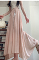 Light Pink Real Shot Spot Skirt for Women - Cotton and Linen, New Style Ruffled Cake Skirt, Long High Waist Umbrella Skirt, Fairy Mid-Length Design