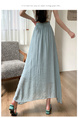 Light Blue Real Shot Spot Skirt for Women - Cotton and Linen, New Style Ruffled Cake Skirt, Long High Waist Umbrella Skirt, Fairy Mid-Length Design