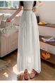 White Real Shot Spot Skirt for Women - Cotton and Linen, New Style Ruffled Cake Skirt, Long High Waist Umbrella Skirt, Fairy Mid-Length Design