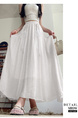White Real Shot Spot Skirt for Women - Cotton and Linen, New Style Ruffled Cake Skirt, Long High Waist Umbrella Skirt, Fairy Mid-Length Design