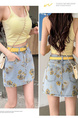 Light Blue Floral Stylish Denim Shorts Skirt for Women - Summer Trend 2025