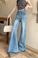New Light Blue Jeans for Women - Loose Design Retro Washed Slightly Flared Mop Pants