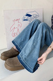 New Light Blue Jeans for Women - Loose Design Retro Washed Slightly Flared Mop Pants