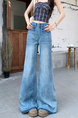 New Light Blue Jeans for Women - Loose Design Retro Washed Slightly Flared Mop Pants