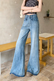 New Light Blue Jeans for Women - Loose Design Retro Washed Slightly Flared Mop Pants