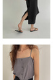 Spot Korean INS Blogger French Retro Niche Design Temperament Knot Strap Long Skirt Female (Black)