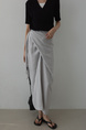 Spot Korean INS Blogger French Retro Niche Design Temperament Knot Strap Long Skirt Female (Gray)