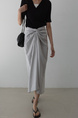 Spot Korean INS Blogger French Retro Niche Design Temperament Knot Strap Long Skirt Female (Gray)