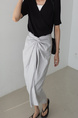 Spot Korean INS Blogger French Retro Niche Design Temperament Knot Strap Long Skirt Female (Gray)