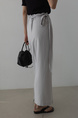 Spot Korean INS Blogger French Retro Niche Design Temperament Knot Strap Long Skirt Female (Gray)