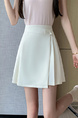 In Stock Skirt Women's 2025 Spring and Summer New Chinese Style Pleated Skirt A-Line Skirt Retro Belly Covering Skirt (Off-White)