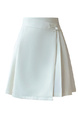 In Stock Skirt Women's 2025 Spring and Summer New Chinese Style Pleated Skirt A-Line Skirt Retro Belly Covering Skirt (Off-White)