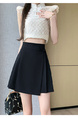 In Stock Skirt Women's 2025 Spring and Summer New Chinese Style Pleated Skirt A-Line Skirt Retro Belly Covering Skirt (Black)
