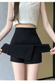 In Stock Skirt Women's 2025 Spring and Summer New Chinese Style Pleated Skirt A-Line Skirt Retro Belly Covering Skirt (Black)