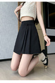 In Stock Skirt Women's 2025 Spring and Summer New Chinese Style Pleated Skirt A-Line Skirt Retro Belly Covering Skirt (Black)