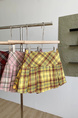 Temperament Yellow Plaid Pleated Short Skirt Women's Spring and Summer New Korean Style College Style Age-Reducing High Waist Anti-Exposure Skirt