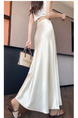 Acetate Satin Off-White Skirt for Women Summer 2025 New Style High-End Temperament Slim A-Line Long Skirt Hip Fishtail Skirt