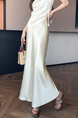 Acetate Satin Off-White Skirt for Women Summer 2025 New Style High-End Temperament Slim A-Line Long Skirt Hip Fishtail Skirt