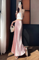 Acetate Satin Pink Skirt for Women Summer 2025 New Style High-End Temperament Slim A-Line Long Skirt Hip Fishtail Skirt