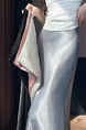 Acetate Satin Grey Skirt for Women Summer 2025 New Style High-End Temperament Slim A-Line Long Skirt Hip Fishtail Skirt