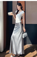 Acetate Satin Grey Skirt for Women Summer 2025 New Style High-End Temperament Slim A-Line Long Skirt Hip Fishtail Skirt