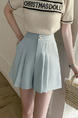 In Stock High Waist Pleated Skirt Pants Irregular Skirt Women's A-Line Skirt 2025 Spring and Summer New All-Matching Pantskirt in Pastel Blue