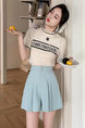 In Stock High Waist Pleated Skirt Pants Irregular Skirt Women's A-Line Skirt 2025 Spring and Summer New All-Matching Pantskirt in Pastel Blue