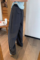 Charcoal Gray Drape Wide-Leg Suit Pants - Women 2025 Summer New High Waist Slim Casual Pants