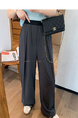 Charcoal Gray Drape Wide-Leg Suit Pants - Women 2025 Summer New High Waist Slim Casual Pants