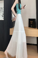 Real Shot 2025 Summer White Lace Skirt - Women's High Waist Dropping A-Line Umbrella Skirt